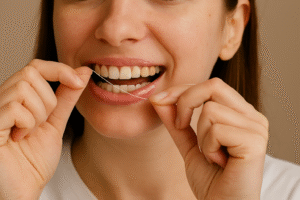 کشیدن نخ دندان